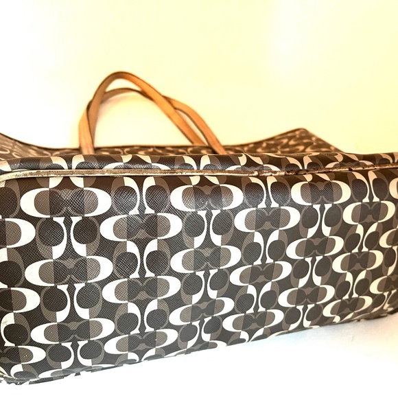 🔥🔥 Take 20% off COACH Coach Signature Tote Bag F25673Brown / Beige PVC … - Picture 7 of 15